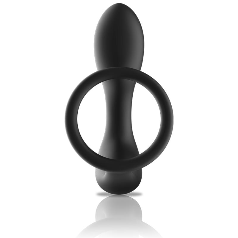BLACK&SILVER - RECHARGEABLE BLACK SILICONE REMOTE CONTROL ANAL MASSAGER