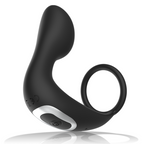 BLACK&SILVER - RECHARGEABLE BLACK SILICONE REMOTE CONTROL ANAL MASSAGER