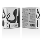 BLACK&SILVER - RECHARGEABLE BLACK SILICONE REMOTE CONTROL ANAL MASSAGER
