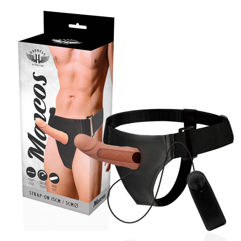 HARNESS ATTRACTION - HARNAIS CADRES CREUX AVEC VIBRATEUR 15 CM -O- 5 CM