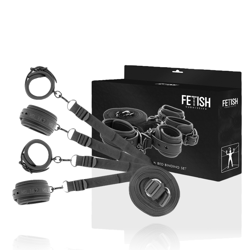 FETISH SUBMISSIVE - SET DI MANETTE E LEGACCI CON RIVESTIMENTO IN NEOPRENE