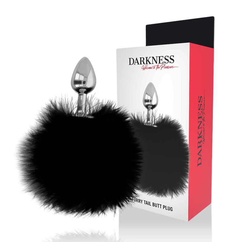 DARKNESS - TAPÓN ANAL EXTRA CON COLA NEGRO 7 CM