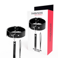 DARKNESS - COLLARE POSTURALE CON CATENA IN PELLE