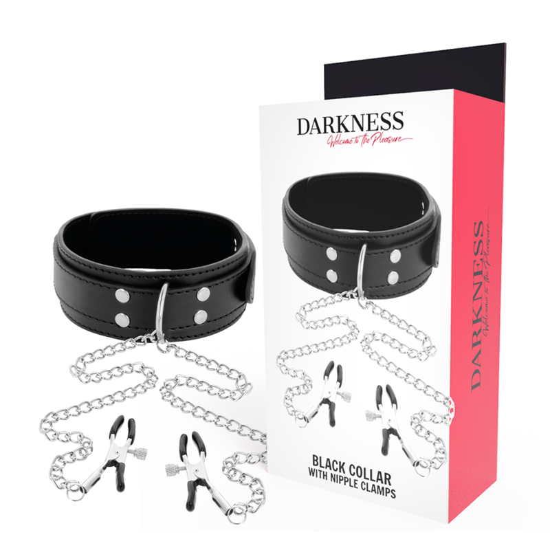 DARKNESS - COLLANA CON PINZE PER CAPEZZOLI NERA