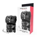 DARKNESS - MANETTE REGOLABILI IN PELLE NERA CON FODERA
