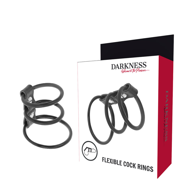 DARKNESS - SET DI 3 ANELLI PENIENE FLESSIBILI