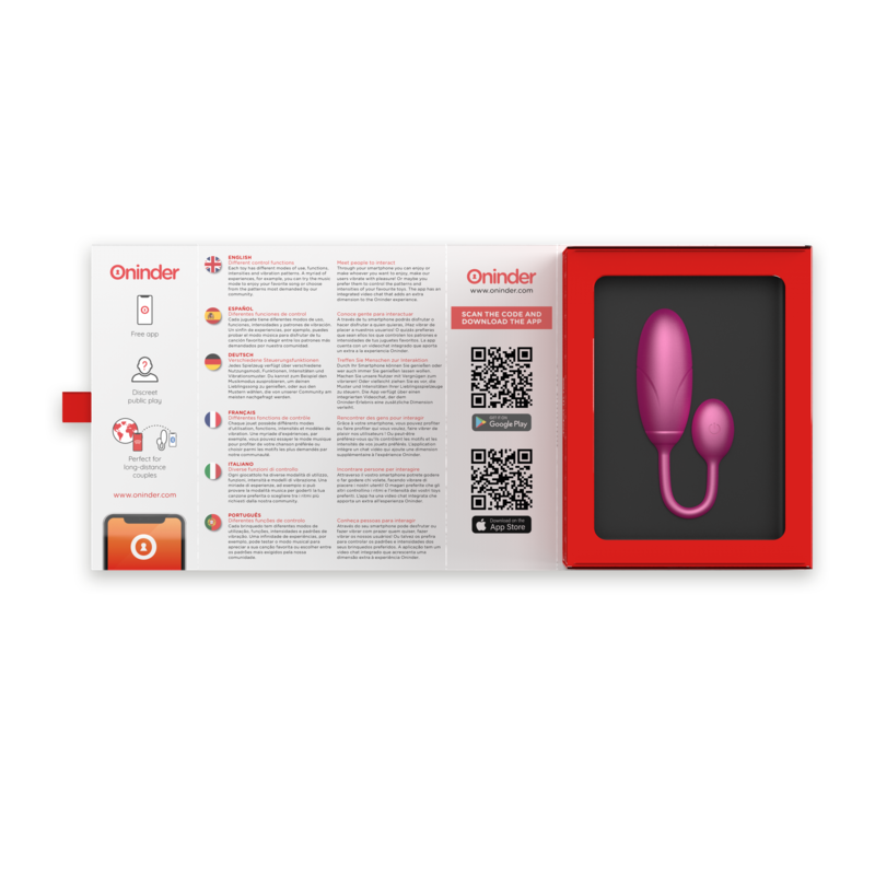 ONINDER - ŒUF VIBRANT DENVER ROSE 7 X 2,7 CM APPLICATION GRATUITE