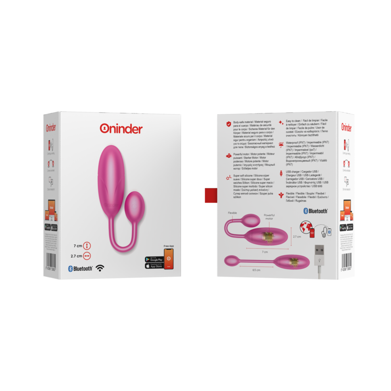 ONINDER - ŒUF VIBRANT DENVER ROSE 7 X 2,7 CM APPLICATION GRATUITE