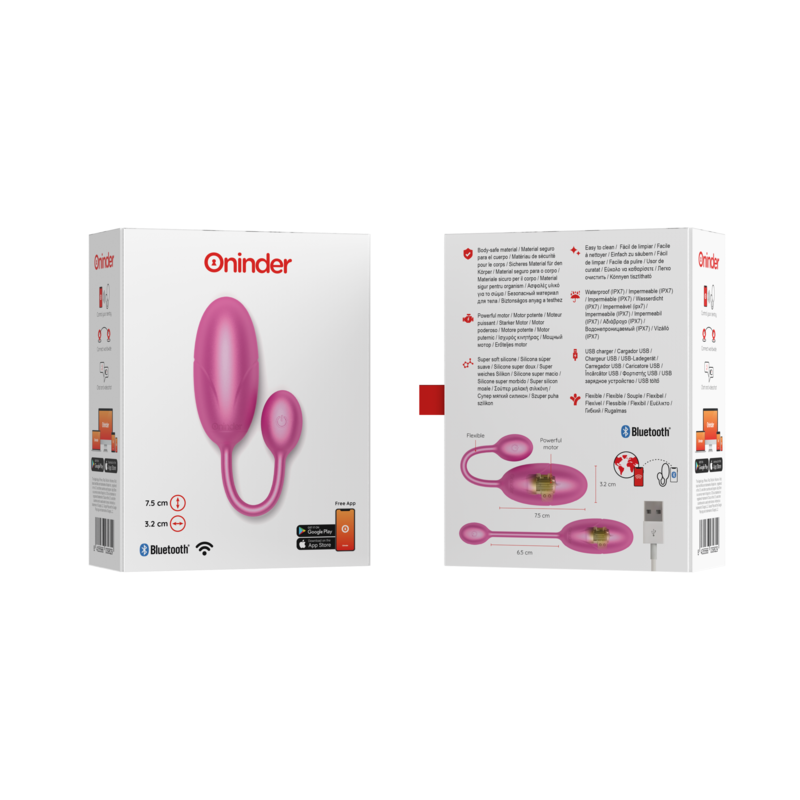 ONINDER - UOVO VIBRANTE TOKYO ROSE 7,5 X 3,2 CM APP GRATUITA