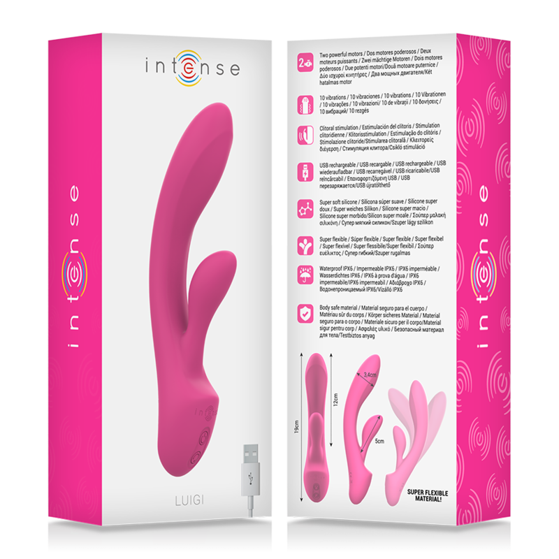 INTENSE - LUIGI RABBIT LIQUID SILICONE VIBRATOR PINK