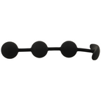 BLACK&SILVER - HARRY 3-SPHERE SILICONE ANAL ROSARY 14 CM