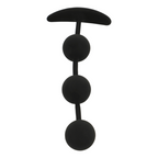 BLACK&SILVER - HARRY 3-SPHERE SILICONE ANAL ROSARY 14 CM