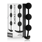 BLACK&SILVER - HARRY 3-SPHERE SILICONE ANAL ROSARY 14 CM