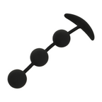 BLACK&SILVER - HARRY 3-SPHERE SILICONE ANAL ROSARY 14 CM