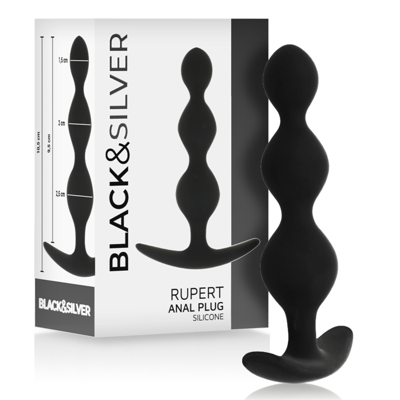 BLACK&SILVER - CATENA A SFERE ANALE RUPERT 10 CM