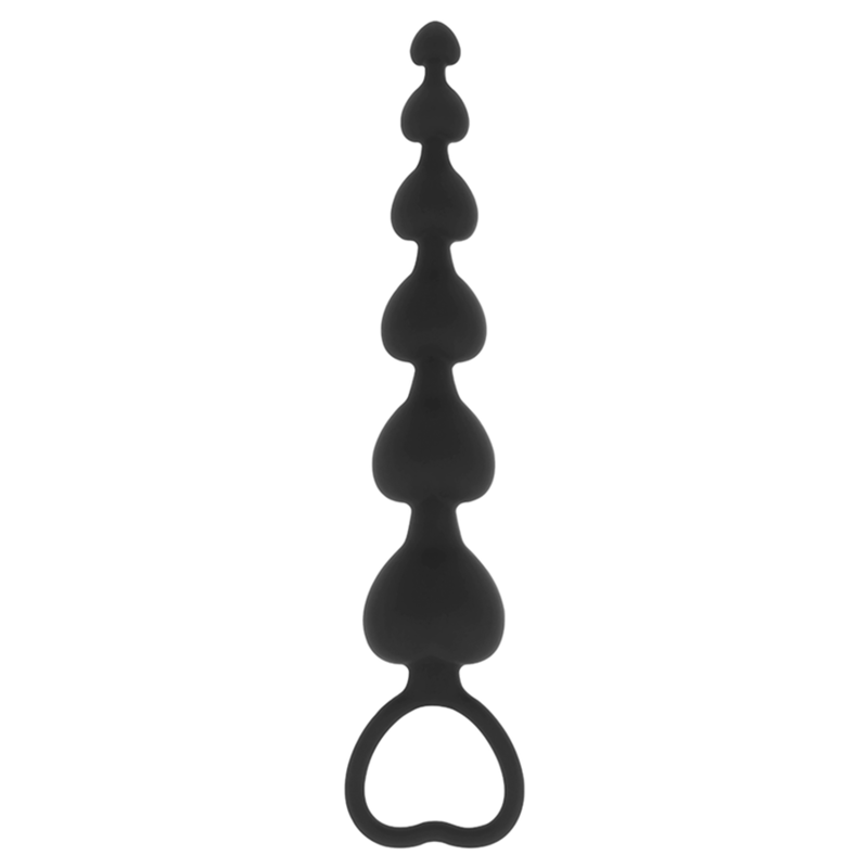 BLACK&SILVER - ANAL HEARTS CHAIN MILA 18 CM