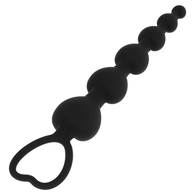 BLACK&SILVER - ANAL HEARTS CHAIN MILA 18 CM
