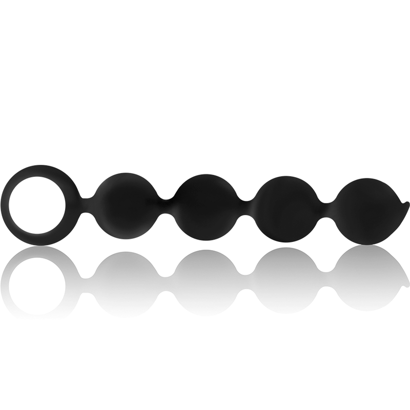 BLACK&SILVER - ANAL ROSARY LENNON 4 SILICONE BEADS 15 CM