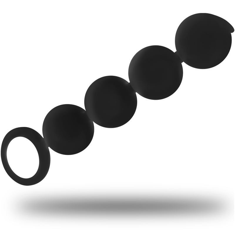 BLACK&SILVER - ANAL ROSARY LENNON 4 SILICONE BEADS 15 CM