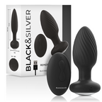 BLACK&SILVER - WELLS PLUG SILICONE ANAL ROTATOR REMOTE CONTROL