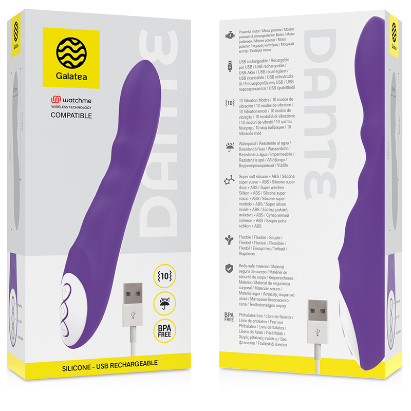 GALATEA - DANTE VIBROMASSAGGIATORE VIOLA + TELECOMANDO WATCHME