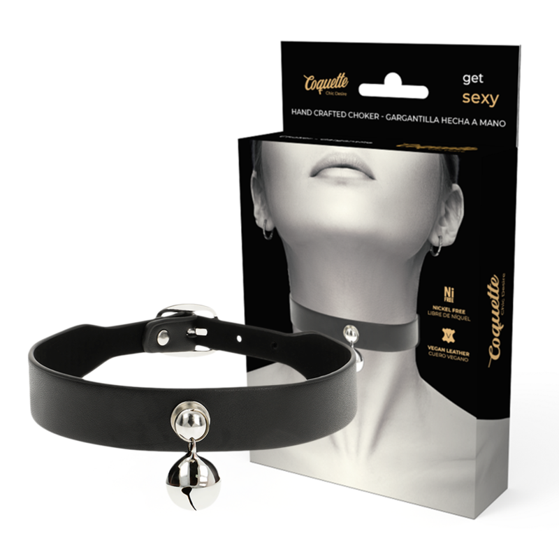 COQUETTE CHIC DESIRE - COLLANA DA DONNA IN PELLE VEGANA CON SONAGLIO