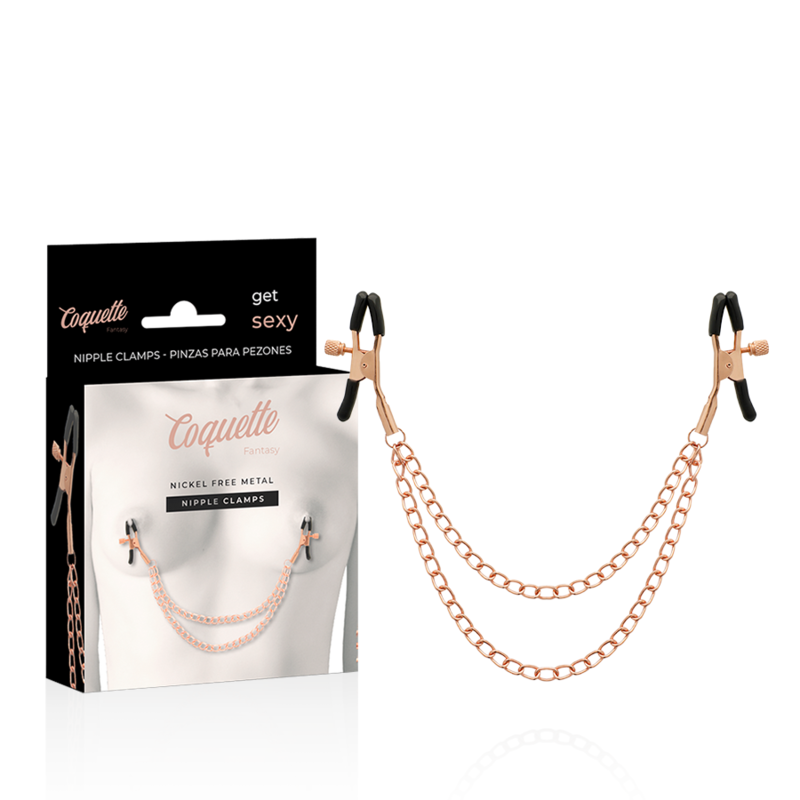 COQUETTE CHIC DESIRE - PINCES TÉTONS FANTAISIE EN MÉTAL AVEC CHAÎNE
