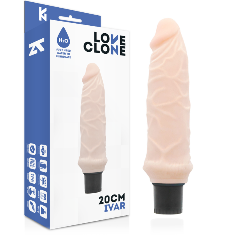 LOVECLONE - VIBRATORE AUTOLUBRIFICANTE IVAR 20 CM -Ø- 3,7 CM