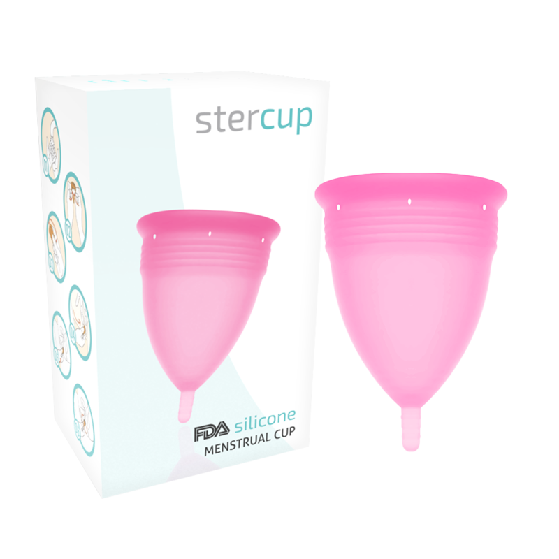 STERCUP - VERA MESTRUALE IN SILICONE FDA ROSA - TAGLIA L