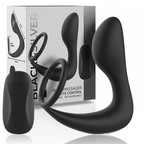 BLACK&SILVER - RECHARGEABLE BLACK SILICONE REMOTE CONTROL ANAL MASSAGER