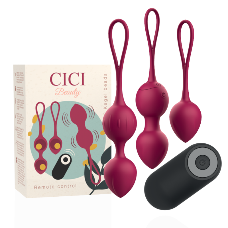 CICI BEAUTY - SET DI 3 PERLE DI KEGEL VIBRANTI IN SILICONE PREMIUM CON TELECOMANDO