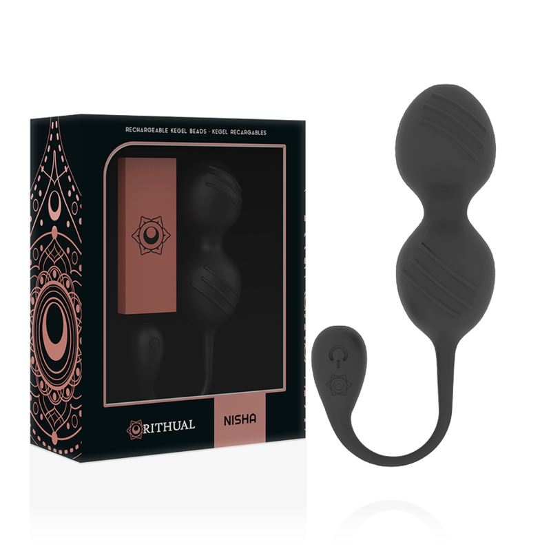 RITHUAL - NISHA BLACK RECHARGEABLE VIBRATING KEGEL BALLS