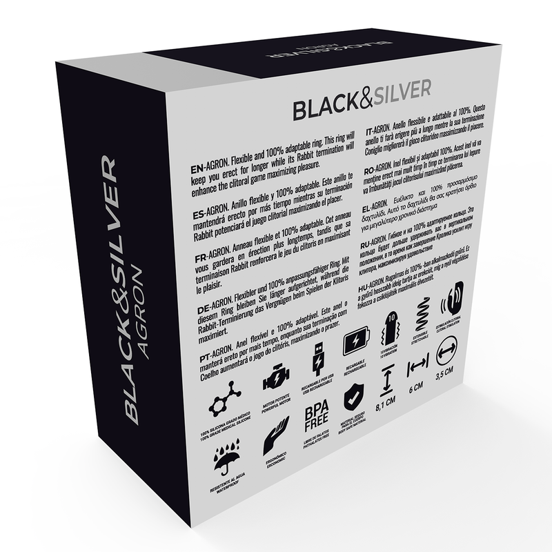BLACK&SILVER - ANELLO PER EREZIONE AGRON CON TELECOMANDO WATCHME