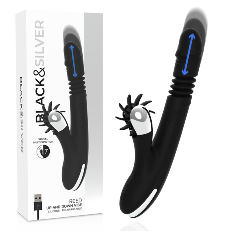 BLACK&SILVER - VIBROMASSAGGIATORE BUNNY REED UP & DOWN