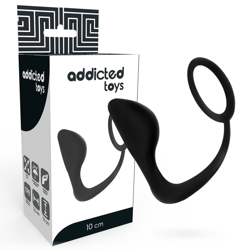 ADDICTED TOYS - PLUG ANALE CON ANELLO PENIENO NERO