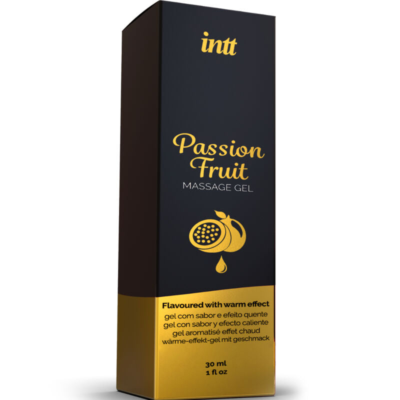 INTT MASSAGE & ORAL SEX - GEL DA MASSAGGIO GUSTO FRUTTO DELLA PASSIONE CON EFFETTO CALORE