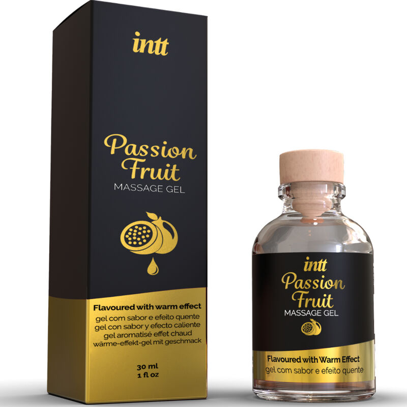 INTT MASSAGE & ORAL SEX - GEL DA MASSAGGIO GUSTO FRUTTO DELLA PASSIONE CON EFFETTO CALORE