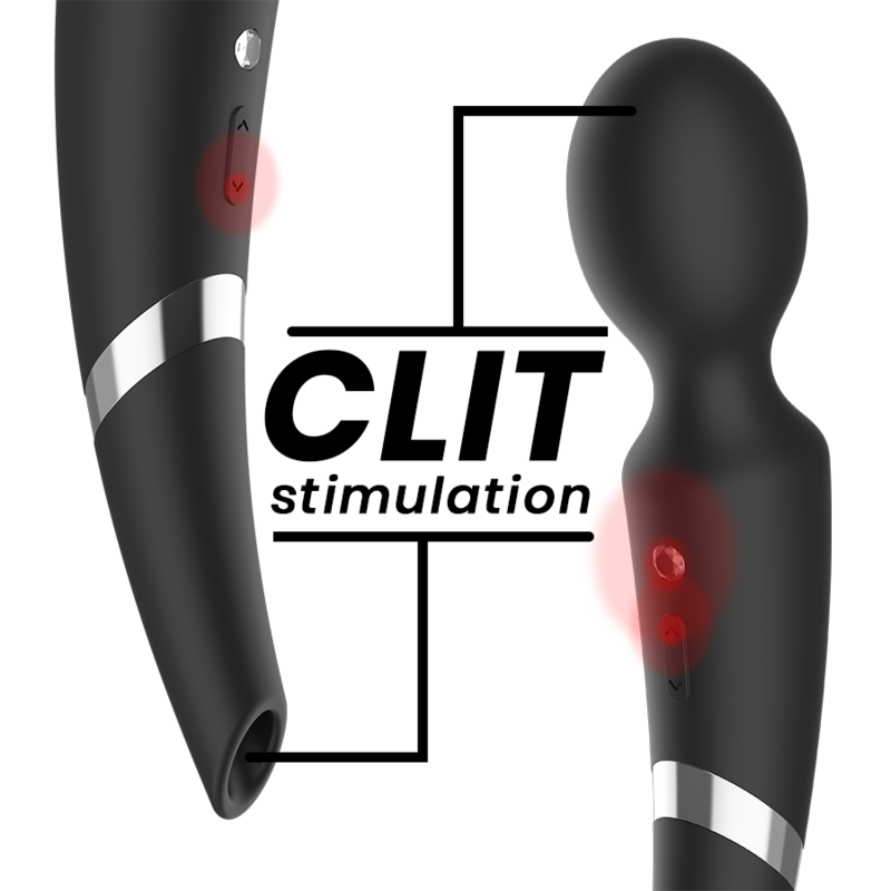 BLACK&SILVER - BACCHETTA E VENTOSA BECK 2 IN 1 IN SILICONE