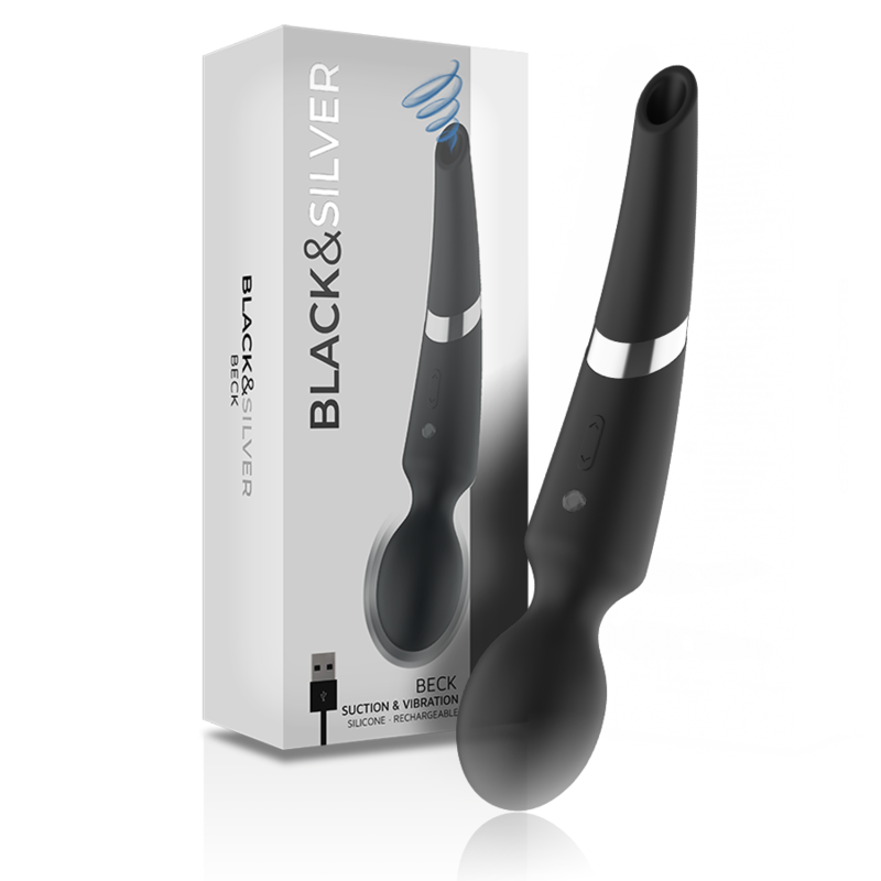 BLACK&SILVER - BACCHETTA E VENTOSA BECK 2 IN 1 IN SILICONE