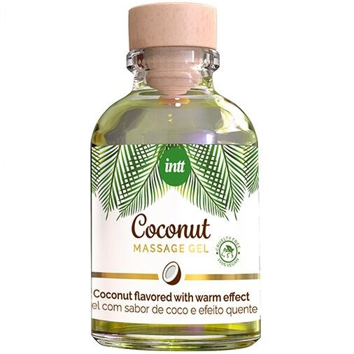 INTT - GEL MASSAGGIO VEGANO AL GUSTO DI COCCO ED EFFETTO RISCALDANTE