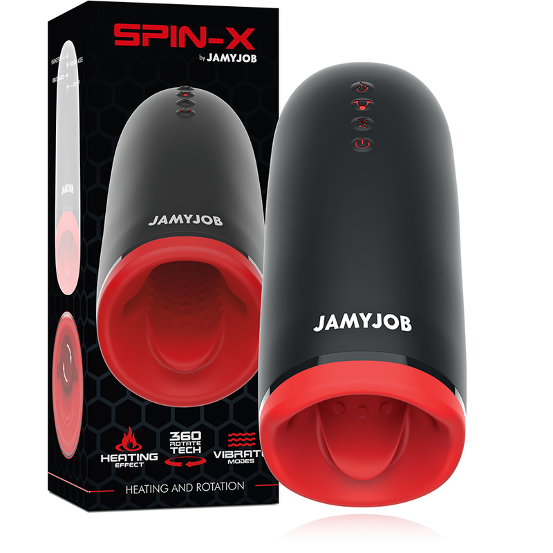 JAMYJOB - MASTURBADOR CON EFECTO CALOR Y ROTACIÓN SPIN-X