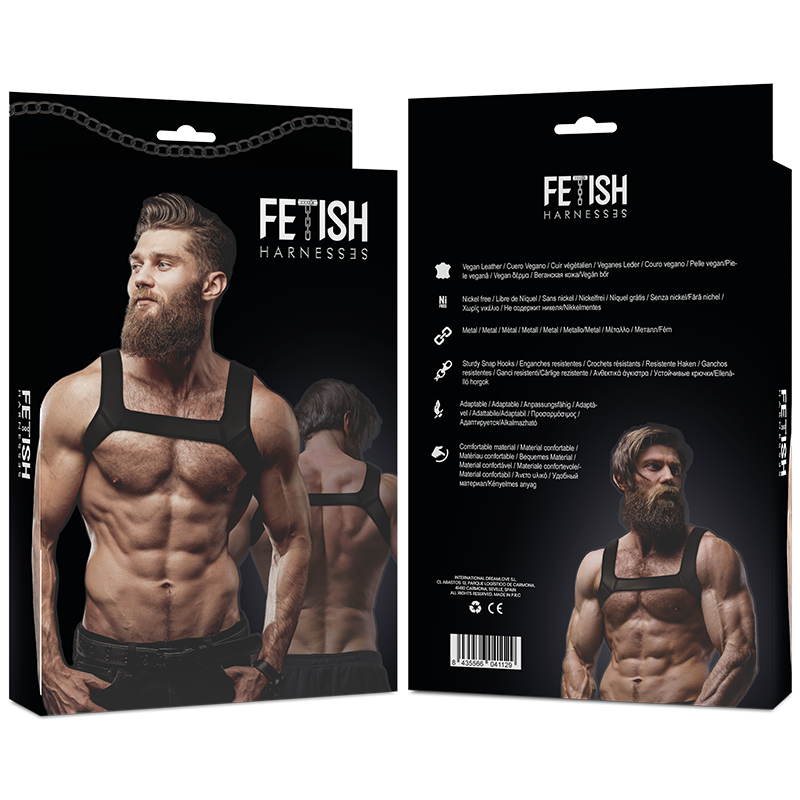 FETISH SUBMISSIVE ATTITUDE - ARNÉS DE PECHO DE NEOPRENO PARA HOMBRES TALLA L