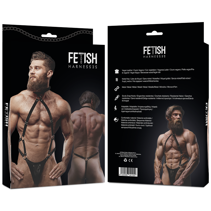 FETISH SUBMISSIVE ATTITUDE - IMBRACATURA JOCKSTRAP IN PELLE ECOLOGICA DA UOMO