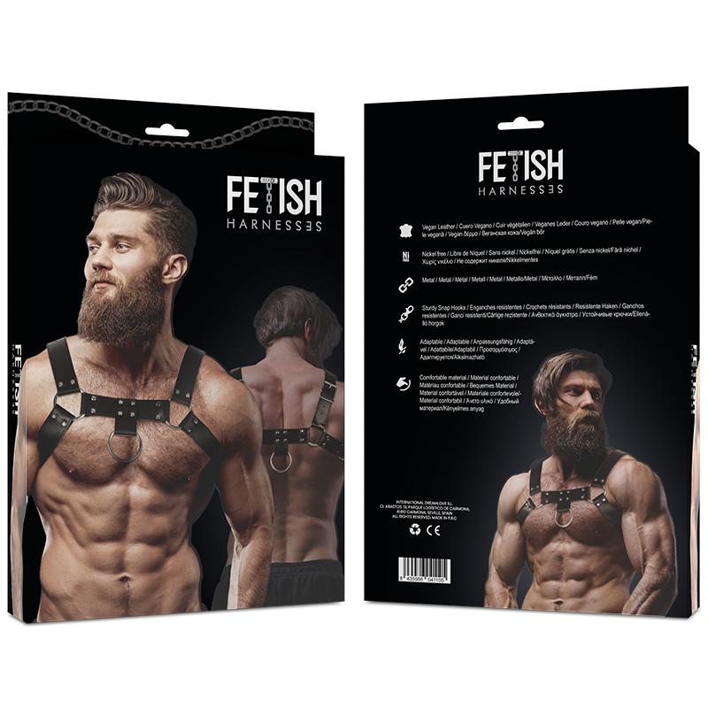 FETISH SUBMISSIVE ATTITUDE - ARNÉS DE PECHO DE CUERO ECOLÓGICO PARA HOMBRES
