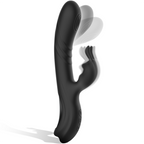 BLACK&SILVER - RECHARGEABLE BLACK JAMIE RABBIT SILICONE STIMULATOR