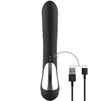 BLACK&SILVER - RECHARGEABLE BLACK JAMIE RABBIT SILICONE STIMULATOR