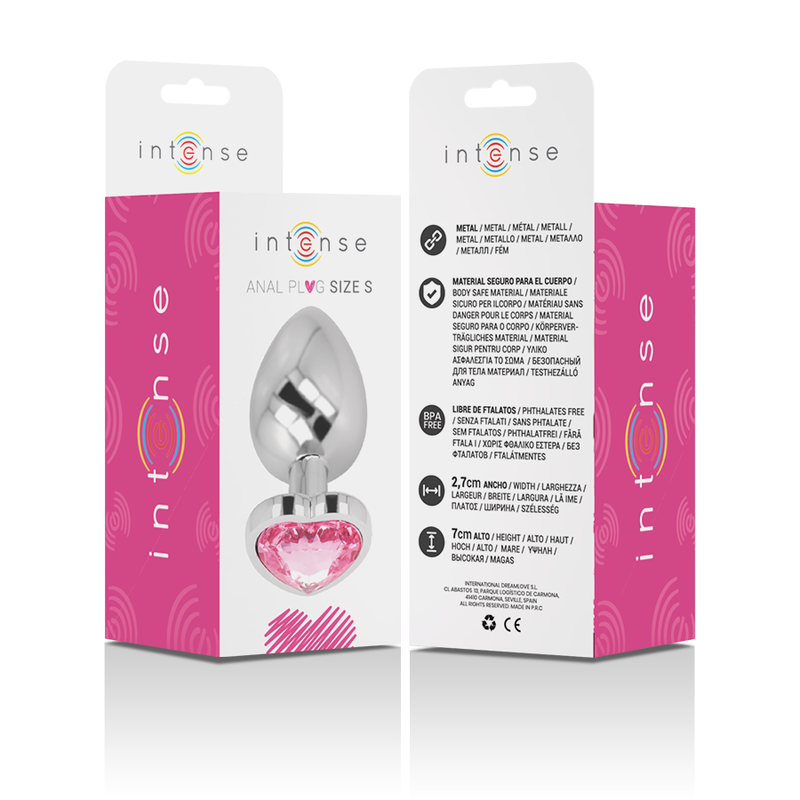 PLUG ANALE INTENSE IN ALLUMINIO CON CUORE ROSA TAGLIA S