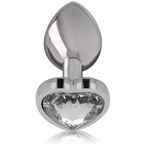 INTENSE - PLUG ANALE IN METALLO ALLUMINIO CUORE BIANCO TAGLIA M