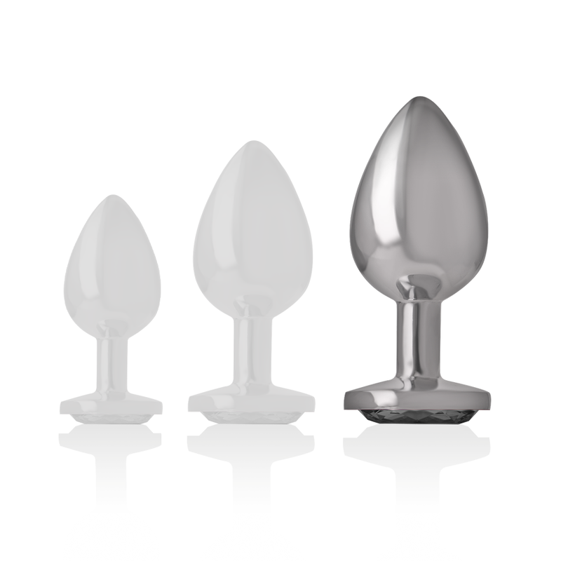INTENSE - ALUMINUM METAL ANAL PLUG WHITE HEART SIZE L