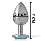 INTENSE - PLUG ANALE IN METALLO ALLUMINIO CUORE BLU TAGLIA S